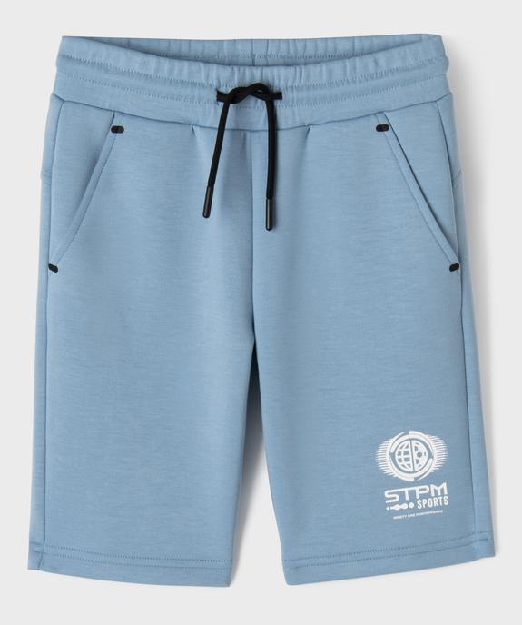 Bermuda en maille extensible à taille élastiquée garçon vue1 - GEMO (ENFANT) - GEMO