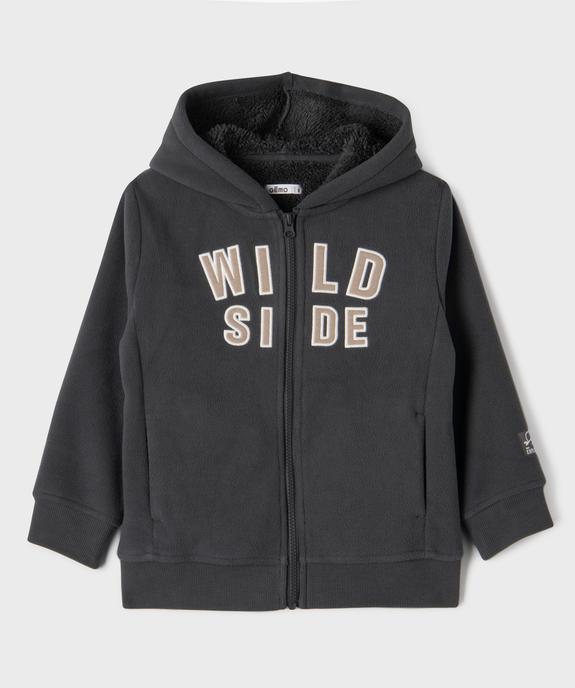 Sweat zippé à capuche doublé sherpa garçon vue1 - GEMO (ENFANT) - GEMO