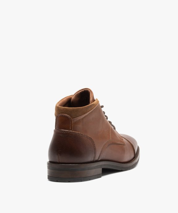 Derbies homme semi-montants dessus cuir uni – Tanéo vue5 - TANEO - GEMO