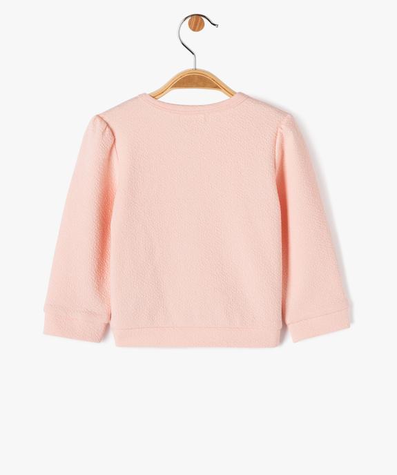 Gilet à boutons-pression bébé fille vue3 - GEMO(BEBE DEBT) - GEMO