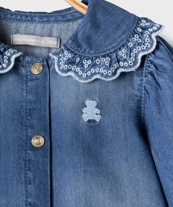 Robe en jean à manches longues et col Claudine bébé fille - LuluCastagnette vue2 - LULU CASTAGNETTE GEMO FOR GOOD - GEMO