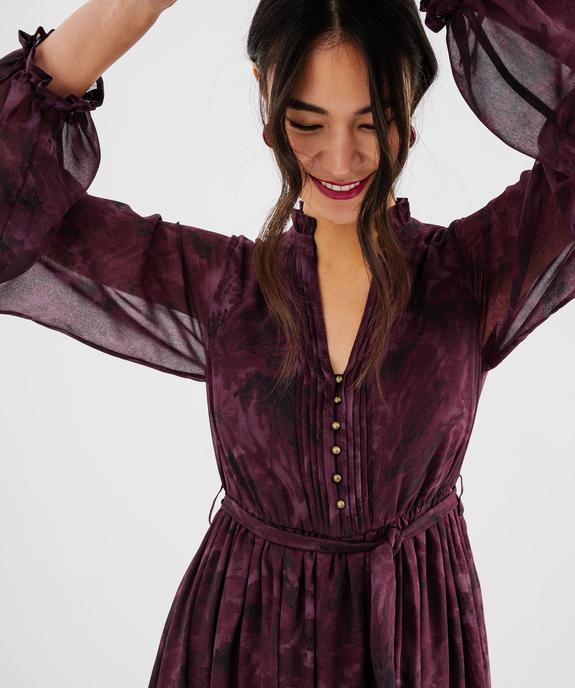 Robe longue en voile à motifs fleuris femme vue2 - GEMO 4G FEMME - GEMO