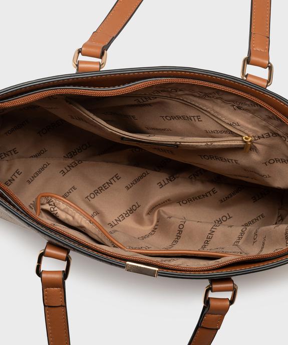 Sac cabas avec bandoulière amovible femme - Torrente vue3 - TORRENTE - GEMO