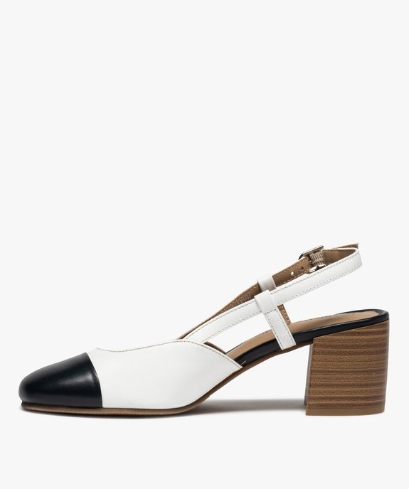 Escarpins femme bicolores à talon ouvert – Pierre Cardin vue3 - PIERRE CARDIN D - GEMO