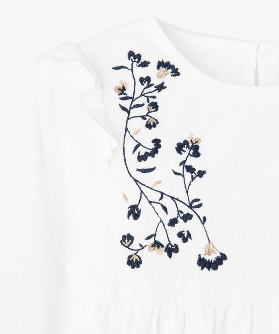 Blouse fille à manches longues broderies et volants vue2 - GEMO (ENFANT) - GEMO