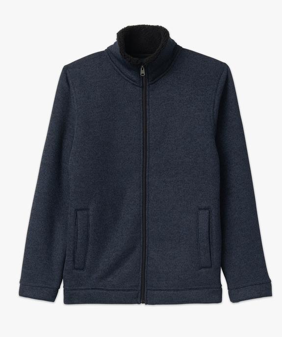 Sweat zippé col montant doublure sherpa homme vue4 - KENSINGTON - GEMO