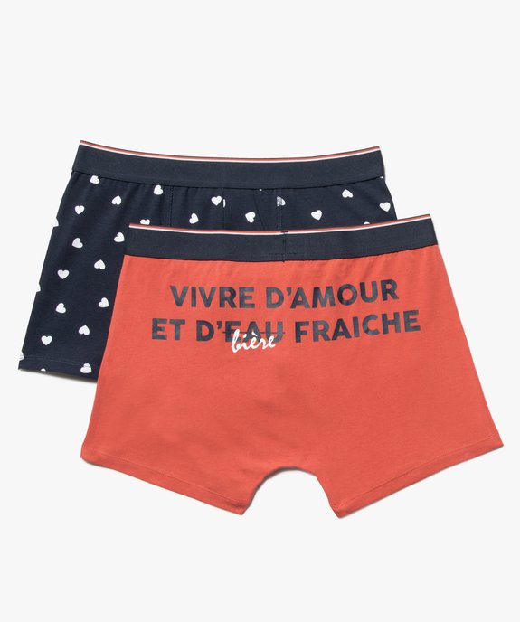 Boxer homme avec motifs cœurs et inscription (lot de 2) vue1 - GEMO 4G HOMME - GEMO