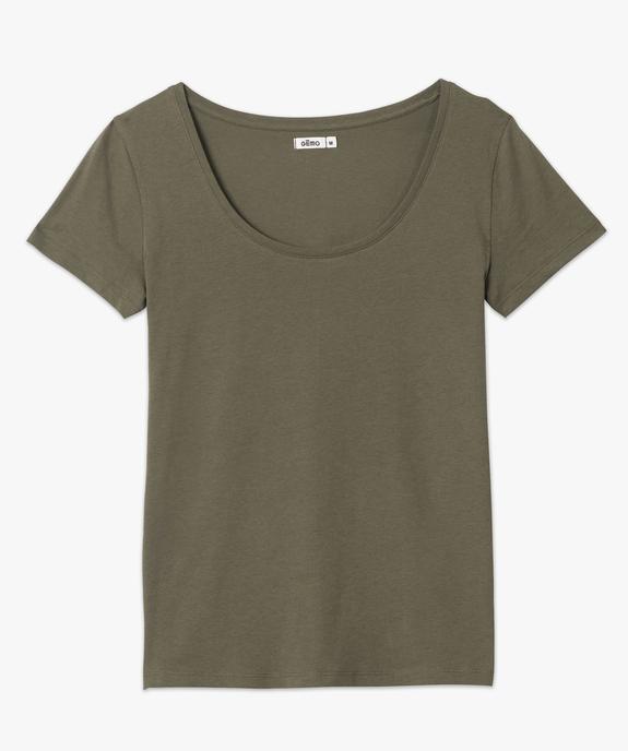 Tee-shirt femme à manches courtes et large col rond vue4 - GEMO(FEMME PAP) - GEMO