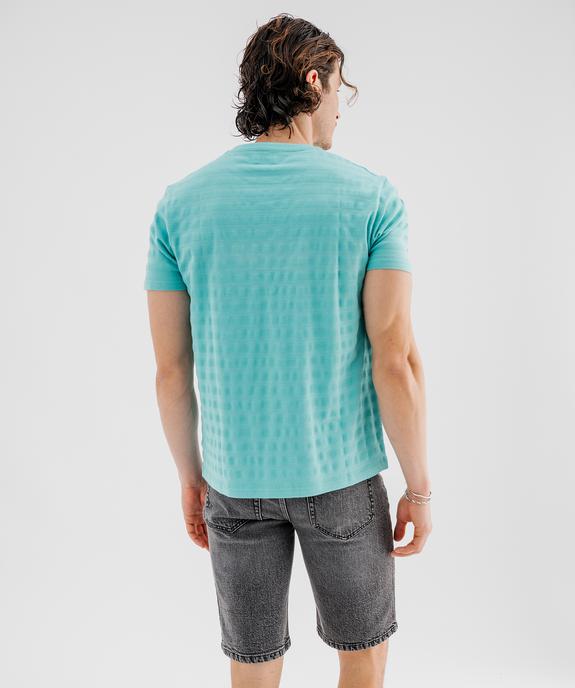 Tee-shirt manches courtes uni effet rayé homme vue3 - GEMO 4G HOMME - GEMO