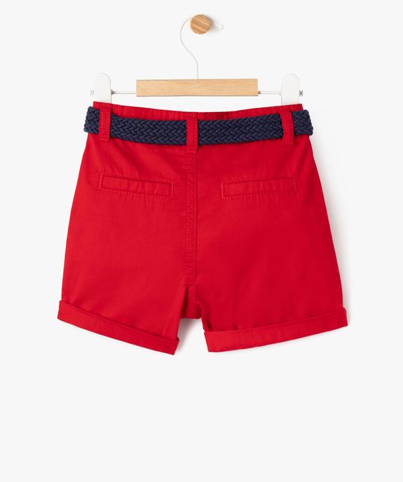Short en twill avec ceinture tressée bébé garçon - LuluCastagnette vue5 - LULUCASTAGNETTE - GEMO
