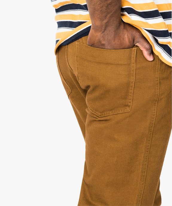 Pantalon homme 5 poches coupe regular en toile unie vue2 - GEMO (HOMME) - GEMO