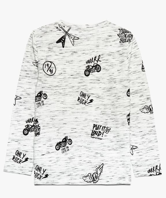 Tee-shirt garçon chiné à manches longues motif rock vue2 - GEMO (ENFANT) - GEMO