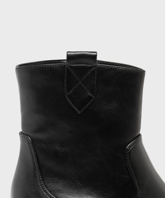 Boots santiags unies à zip femme - Follow Me vue6 - FOLLOW ME - GEMO