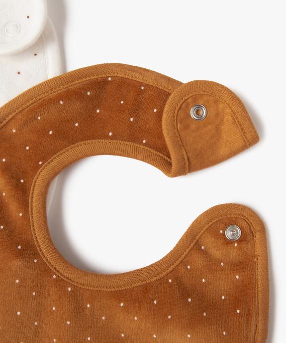 Bavoirs naissance bébé fille en velours (lot de 3) vue2 - GEMO(BB COUCHE) - GEMO