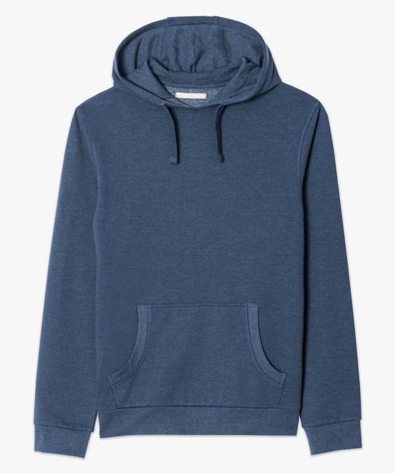 Sweat uni à capuche et poche kangourou vue4 - GEMO (HOMME) - GEMO