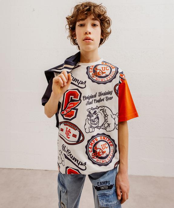 Tee-shirt manches courtes imprimé football américain garçon - Camps United vue1 - CAMPS GEMO FOR GOOD - GEMO