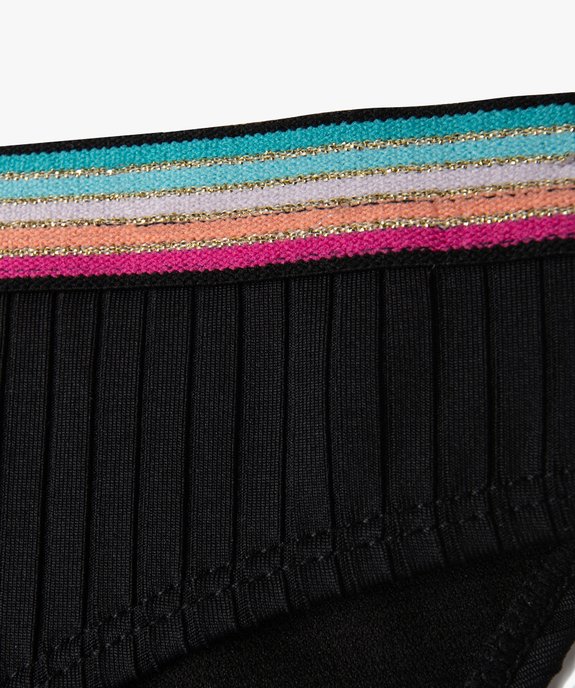 Bas de maillot de bain fille à bande rayée et pailletée vue2 - GEMO (JUNIOR) - GEMO