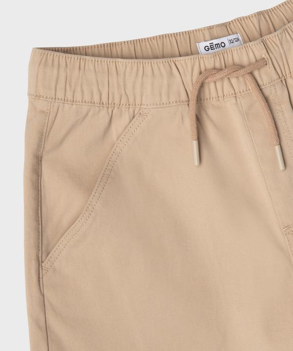 Bermuda en coton stretch coupe loose avec taille élastique garçon vue2 - GEMO 4G GARCON - GEMO