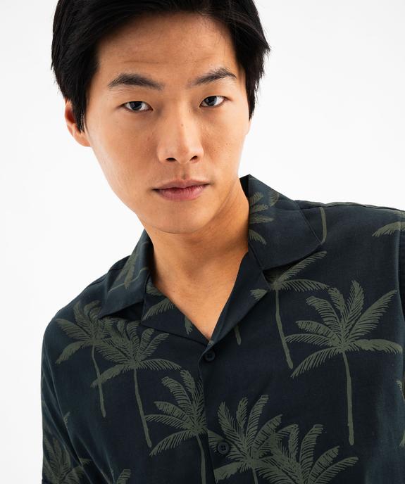 Chemise à manches courtes en coton léger et col cubain homme vue2 - GEMO (HOMME) - GEMO