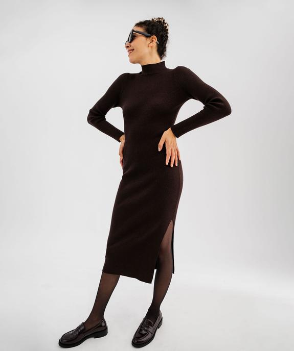 Robe pull longue fendue sur un côté femme vue1 - GEMO(FEMME PAP) - GEMO