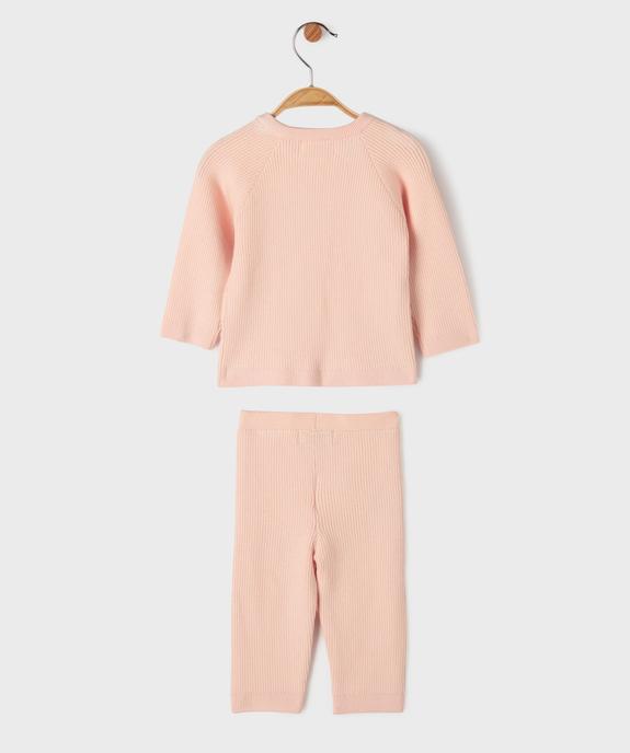 Ensemble 2 pièces en maille bébé fille : pull et pantalon vue3 - GEMO 4G BEBE - GEMO