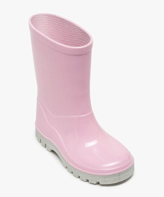 Bottes de pluie fille unies à semelle crantée contrastante vue5 - GEMO (ENFANT) - GEMO