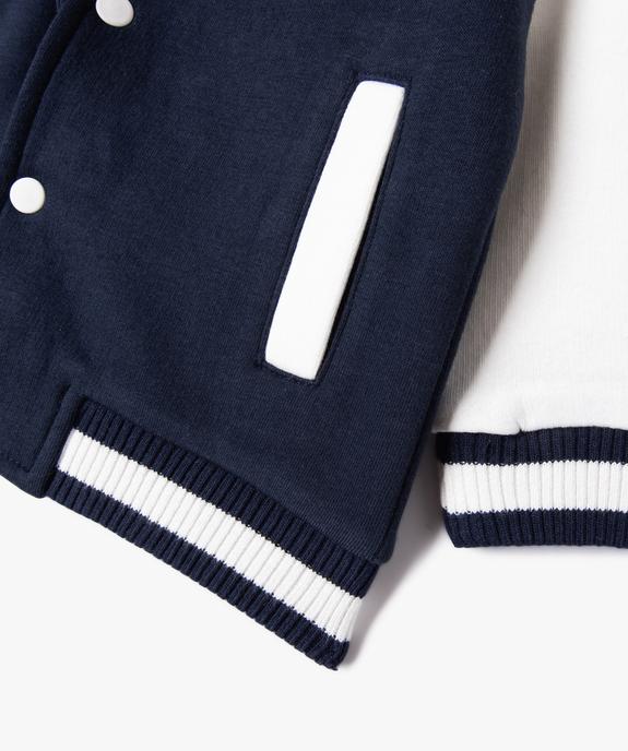 Sweat boutonné bicolore bébé garçon vue6 - GEMO 4G BEBE - GEMO