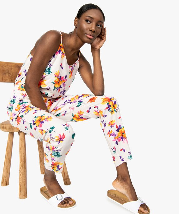 Combinaison pantalon femme à motifs fleuris vue1 - GEMO(FEMME PAP) - GEMO