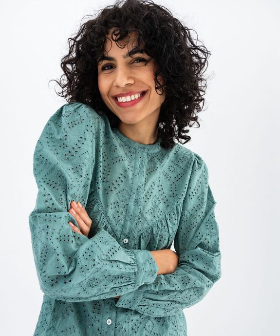Chemise en coton à motifs brodés femme vue2 - GEMO(FEMME PAP) - GEMO