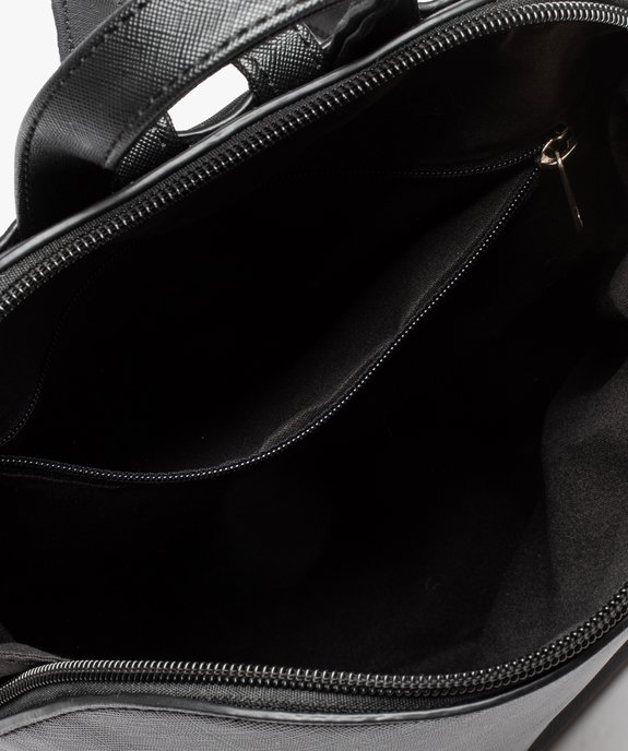 Sac à dos femme texturé à zip vue3 - GEMO (ACCESS) - GEMO