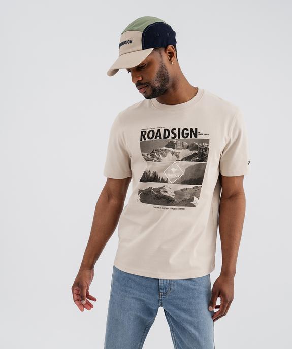 Tee-shirt manches courtes en jersey de coton imprimé homme - Roadsign vue1 - ROADSIGN GEMO FOR GOOD D - GEMO