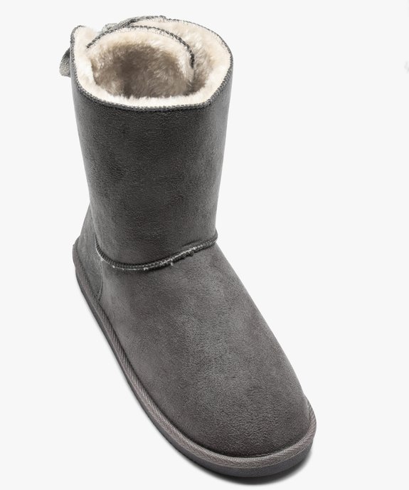 Boots fourrées femme en suédine détails brillants vue5 - GEMO (CASUAL) - GEMO