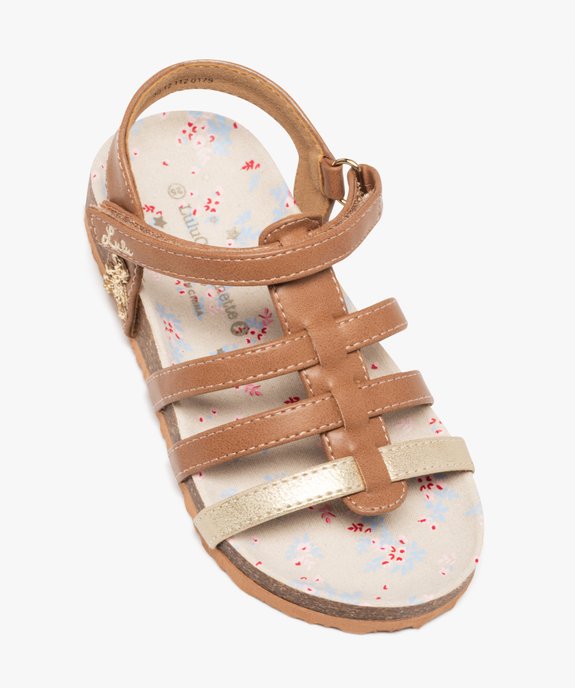 Sandales fille multibrides à scratch avec détail métallisé - LuluCastagnette vue5 - LULU CASTAGNETT - GEMO