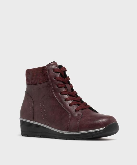 Boots confort avec talon compensé et doublure chaude femme vue2 - HOBIZ - GEMO