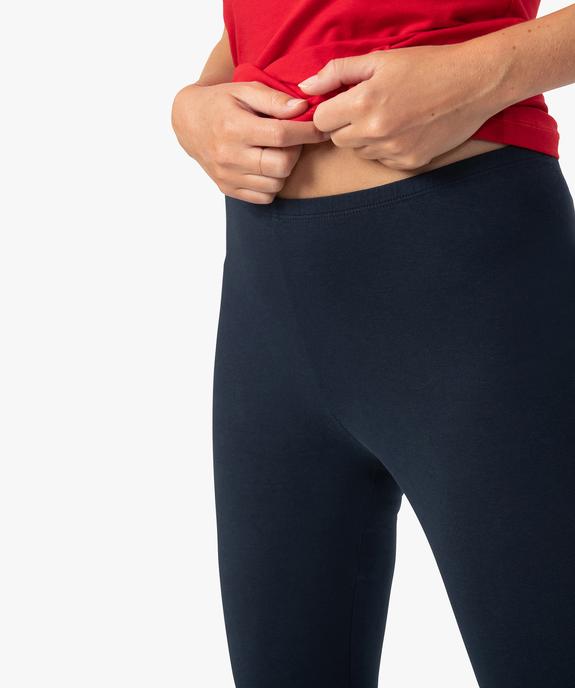 Legging uni en coton extensible femme vue5 - GEMO 4G FEMME - GEMO
