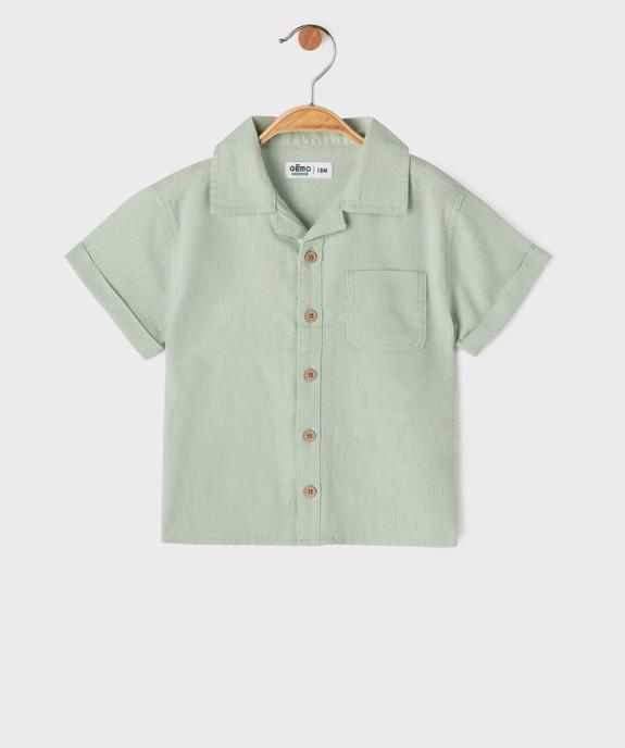 Chemise manches courtes en lin et coton bébé garçon vue1 - GEMO(BEBE DEBT) - GEMO
