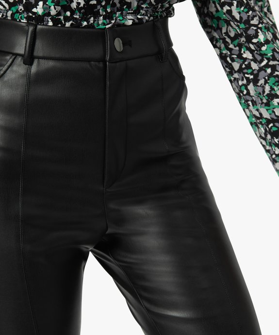 Pantalon femme taille haute en synthétique esprit rock vue2 - GEMO(FEMME PAP) - GEMO
