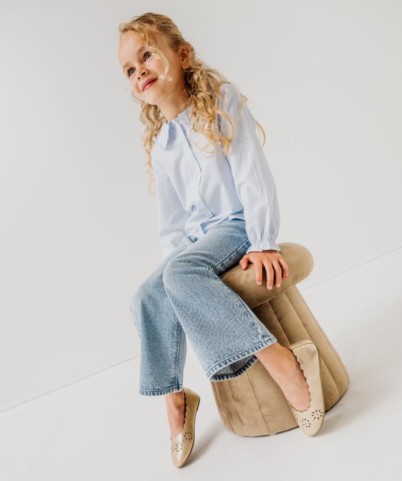 Chemise rayée à manches longues avec col Claudine fille vue5 - GEMO (ENFANT) - GEMO