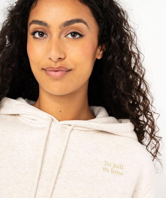 Sweat à capuche coupe courte femme vue2 - GEMO(FEMME PAP) - GEMO