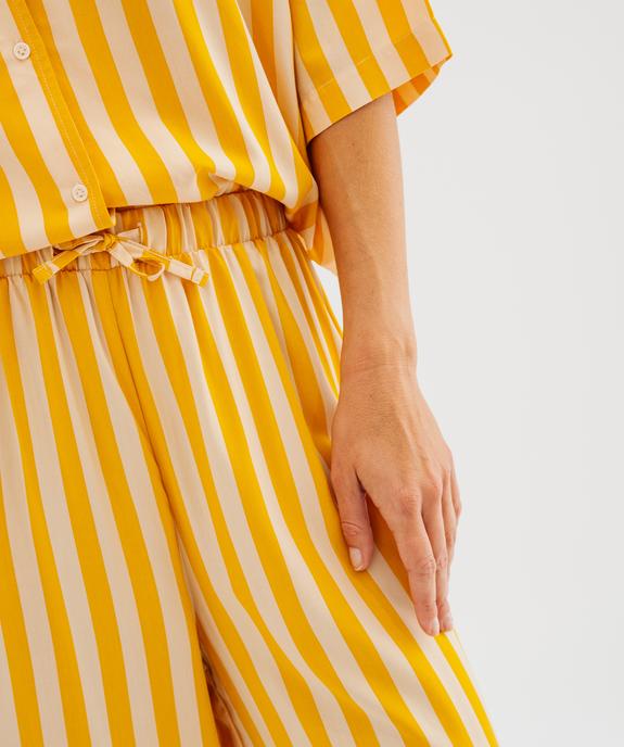 Pantalon de pyjama à rayures en viscose femme vue2 - GEMO 4G FEMME - GEMO