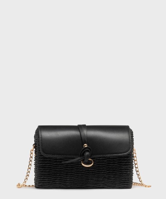 Sac besace compact en paille à bandoulière chaîne femme vue1 - GEMO (ACCESS) - GEMO