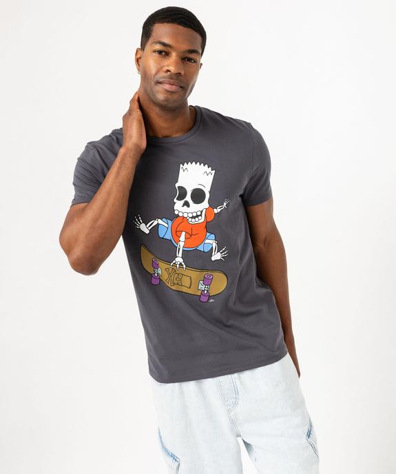 Tee-shirt manches courtes en coton imprimé homme - Les Simpsons vue1 - SIMPSONS - GEMO