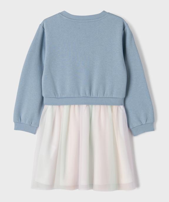 Robe courte à manches longues effet 2-en-1 sweat et jupe fille vue3 - GEMO (ENFANT) - GEMO