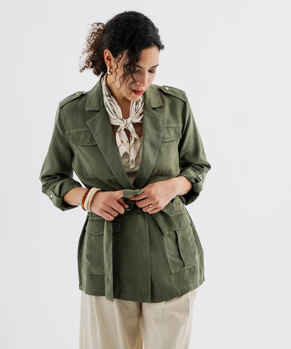 Veste saharienne en Lyocell femme vue6 - GEMO 4G FEMME - GEMO