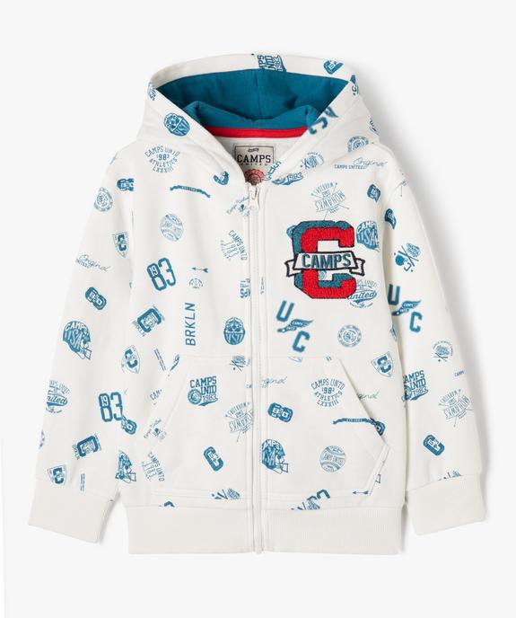 Sweat à capuche et zip à motifs garçon - Camps United vue1 - CAMPS UNITED - GEMO