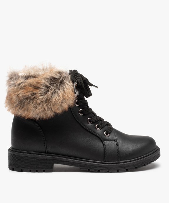 Boots fourrées femme col peluche et fermeture lacets vue1 - VALENTINA BALDA - GEMO