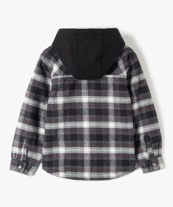 Chemise garçon doublée sherpa avec capuche amovible vue3 - GEMO (ENFANT) - GEMO