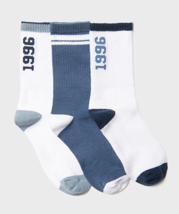 Chaussettes de sport multicolores garçon (lot de 3) vue1 - GEMO 4G GARCON - GEMO
