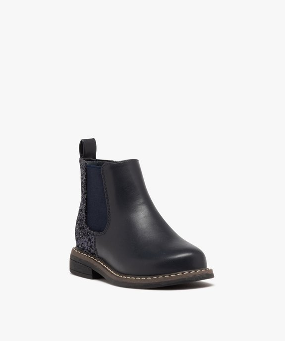 Boots fille style Chelsea à paillettes et à zip vue2 - GEMO (ENFANT) - GEMO