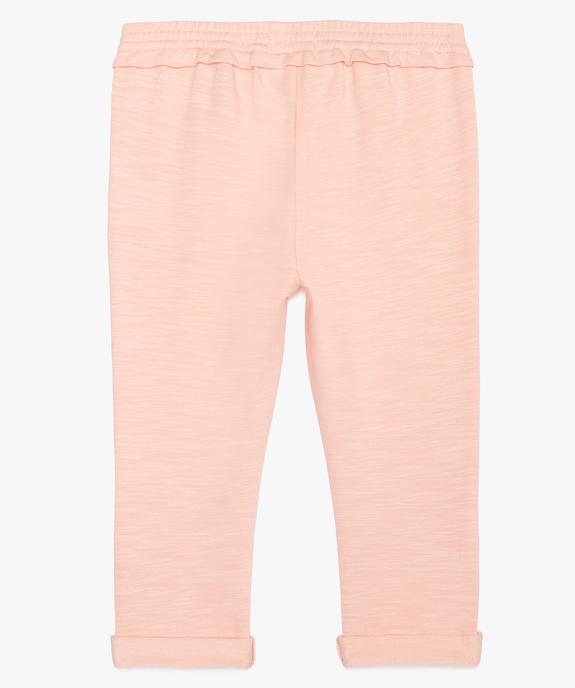 Pantalon bébé fille en maille avec ceinture élastique vue2 - GEMO 4G BEBE - GEMO